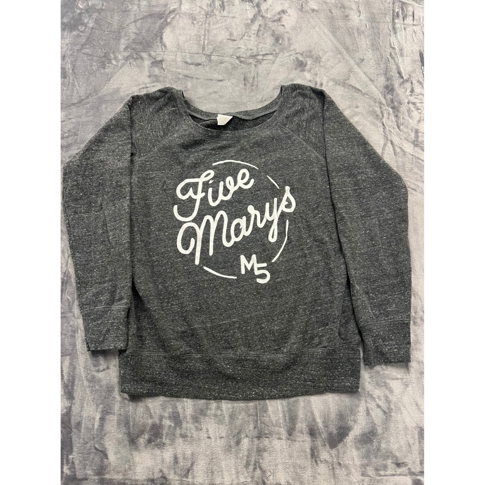 Bella Canvas Five Marys Ranch Sweatshirt Womens XL Gray Graphic Pullover M5